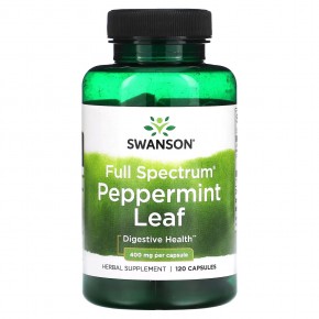 Swanson, Full Spectrum Peppermint Leaf, 400 mg, 120 Capsules в Москве - eco-herb.ru | фото