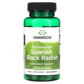 Swanson, Испанская черная редька полного спектра, 500 мг, 60 капсул в Москве - eco-herb.ru | фото
