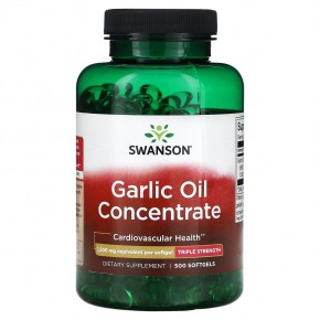 Swanson, Концентрат чесночного масла, 1500 мг, 500 мягких таблеток - описание