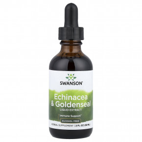 Swanson, жидкий экстракт эхинацеи и желтокорня, без спирта, 59 мл (2 жидк. унции) в Москве - eco-herb.ru | фото