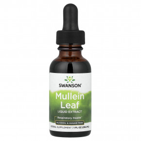 Swanson, жидкий экстракт листьев коровяка, без спирта и сахара, 29,6 мл (1 жидк. унция) в Москве - eco-herb.ru | фото