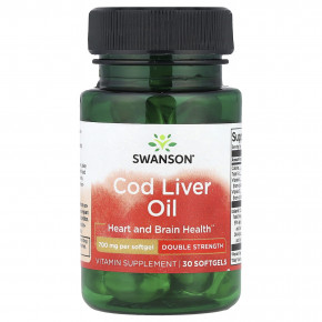 Swanson, жир печени трески, 30 капсул - описание | фото
