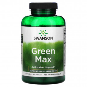 Swanson, Green Max`` 180 растительных капсул - описание | фото