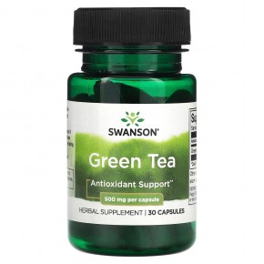 Swanson, Зеленый чай, 500 мг, 30 капсул в Москве - eco-herb.ru | фото