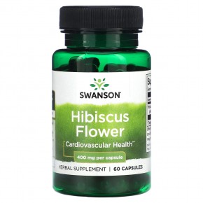 Swanson, Hibiscus Flower, 400 mg, 60 Capsules в Москве - eco-herb.ru | фото