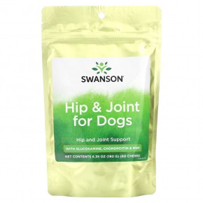 Swanson, Для тазобедренных суставов для собак, с глюкозамином, хондроитином и МСМ, 60 жевательных таблеток, 180 г (6,35 унции) в Москве - eco-herb.ru | фото