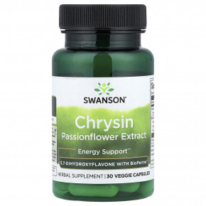 Swanson, хризин, 30 растительных капсул - описание | фото