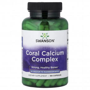 Swanson, Коралловый кальций, 180 капсул в Москве - eco-herb.ru | фото