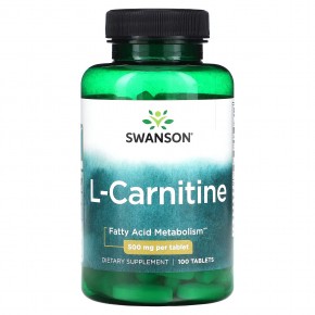 Swanson, L-Carnitine, 500 mg, 100 Tablets - описание