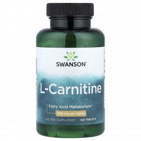 Swanson, L-карнитин, 100 таблеток - описание | фото