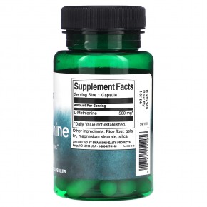 Swanson, L-Methionine, 500 mg, 30 Capsules в Москве - eco-herb.ru | фото