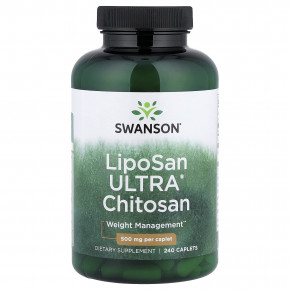 Swanson, LipoSan Ultra®, хитозан, 240 капсул (500 мг в 1 капсуле) - описание | фото