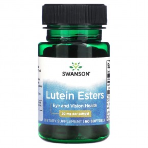 Swanson, Эфиры лютеина, 20 мг, 60 мягких таблеток - описание