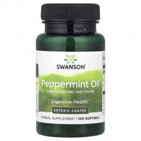 Swanson, масло перечной мяты, розмарина и чабреца, 100 капсул - описание | фото