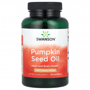 Swanson, масло семян тыквы, 1000 мг, 100 капсул - описание | фото