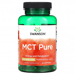 Swanson, MCT Pure, 1000 мг, 90 мягких таблеток - описание | фото