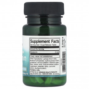 Swanson, мелатонин, двойное высвобождение, 3 мг, 60 таблеток в Москве - eco-herb.ru | фото