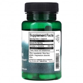 Swanson, N-Acetyl L-Tyrosine, 350 mg, 60 Capsules в Москве - eco-herb.ru | фото