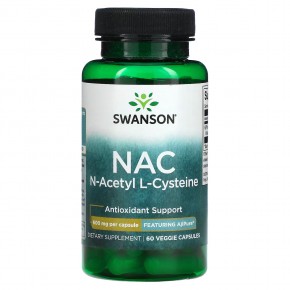 Swanson, NAC, N-ацетил L-цистеин, 600 мг, 60 растительных капсул в Москве - eco-herb.ru | фото