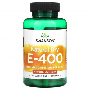 Swanson, Natural Dry E-400, 268 мг (400 МЕ), 100 капсул в Москве - eco-herb.ru | фото