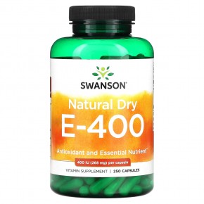 Swanson, Natural Dry E-400, 268 мг (400 МЕ), 250 капсул в Москве - eco-herb.ru | фото