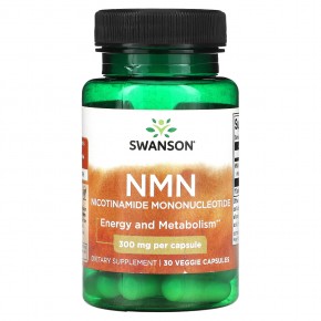 Swanson, NMN, 300 mg, 30 Veggie Capsules в Москве - eco-herb.ru | фото