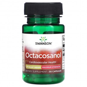 Swanson, Октакозанол, максимальная эффективность, 20 мг, 30 капсул в Москве - eco-herb.ru | фото