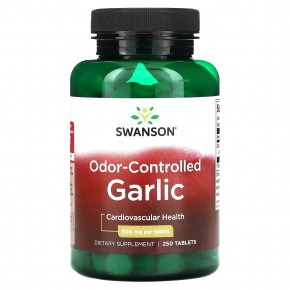 Swanson, Odor-Controlled Garlic, 500 mg , 250 Tablets в Москве - eco-herb.ru | фото