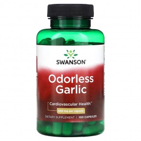 Swanson, Odorless Garlic, 500 mg, 100 Capsules в Москве - eco-herb.ru | фото