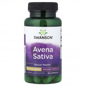 Swanson, овса (Avena sativa), 60 капсул (575 мг в 1 капсуле) - описание | фото