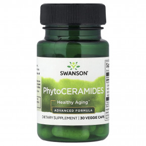 Swanson, PhytoCeramides, улучшенная формула, 30 растительных капсул (30 мг на капсулу) - описание | фото