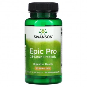 Swanson, Epic Pro, пробиотик из 25 штаммов, 30 млрд КОЕ, 30 растительных капсул для эмбо в Москве - eco-herb.ru | фото