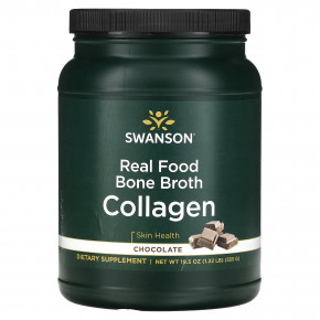 Swanson, Real Food Bone Broth Collagen, шоколад, 555 г (1,22 фунта) в Москве - eco-herb.ru | фото