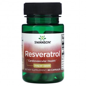 Swanson, Ресвератрол, 5 мг, 60 капсул в Москве - eco-herb.ru | фото