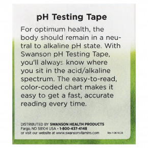 Swanson, Рулетка для теста на уровень pH с дозатором, прибл. 15 футов (15 футов) в Москве - eco-herb.ru | изображение Swanson, Рулетка для теста на уровень pH с дозатором, прибл. 15 футов (15 футов) в Москве - eco-herb.ru | фото