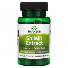 Swanson, Экстракт мумие, стандартизированный, 400 мг, 60 растительных капсул в Москве - eco-herb.ru | фото