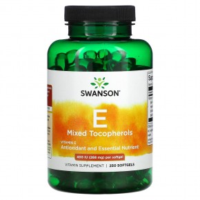 Swanson, Смесь токоферолов с витамином E, 400 МЕ, 250 мягких таблеток в Москве - eco-herb.ru | фото
