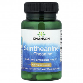 Swanson, Suntheanine® L-теанин, 200 мг, 60 веганских капсул - описание | фото