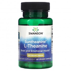 Swanson, Suntheanine, L-теанин, 100 мг, 60 растительных капсул в Москве - eco-herb.ru | фото