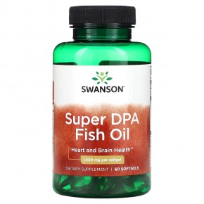 Swanson, Рыбий жир Super DPA, 1000 мг, 60 мягких таблеток в Москве - eco-herb.ru | фото