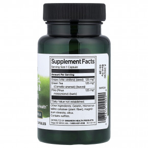 Swanson, виноградные косточки, комплекс с зеленым чаем и сосновой корой, 60 капсул в Москве - eco-herb.ru | фото