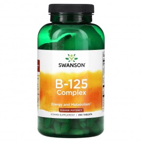 Swanson, Комплекс витаминов B-125, высокая эффективность, 250 таблеток в Москве - eco-herb.ru | фото