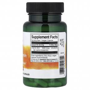 Swanson, витамин B12, 500 мкг, 100 веганских капсул в Москве - eco-herb.ru | фото