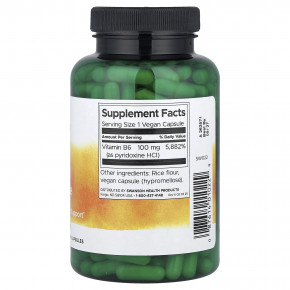 Swanson, витамин B6 и пиридоксин, 100 мг, 250 веганских капсул в Москве - eco-herb.ru | фото