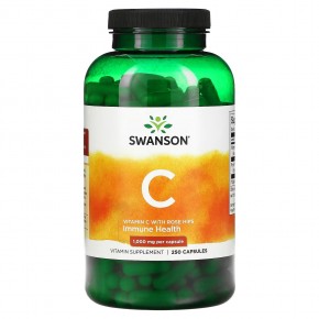 Swanson, C-1000, витамин C с шиповником, 1000 мг, 250 капсул в Москве - eco-herb.ru | фото