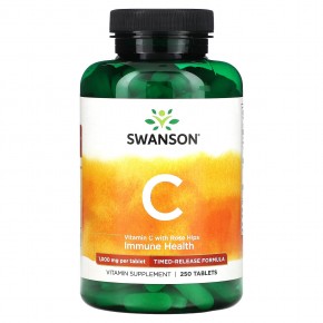 Swanson, Витамин C с шиповником, 1000 мг, 250 таблеток в Москве - eco-herb.ru | фото