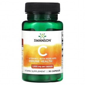 Swanson, Vitamin C with Rose Hips, 1,000 mg, 30 Capsules в Москве - eco-herb.ru | фото