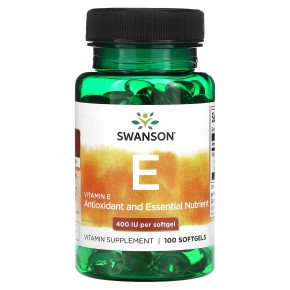 Swanson, витамин E, 400 МЕ, 100 мягких таблеток в Москве - eco-herb.ru | фото