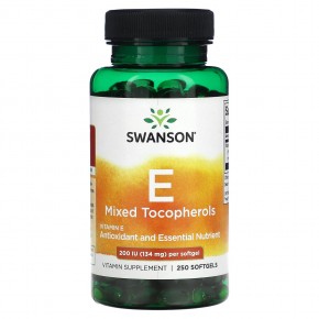 Swanson, Vitamin E Mixed Tocopherols, 1,200 IU (34 mg), 250 Softgels в Москве - eco-herb.ru | фото