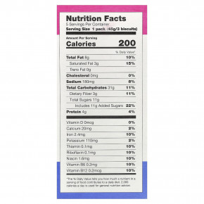 Sweet Loren's, печенье для завтрака, голубика, 5 пакетиков по 45 г (1,6 унции) в Москве - eco-herb.ru | фото